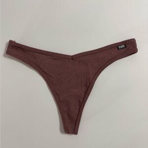 PINK Victoria's Secret Cotton Ribbed Thong Panty NWT